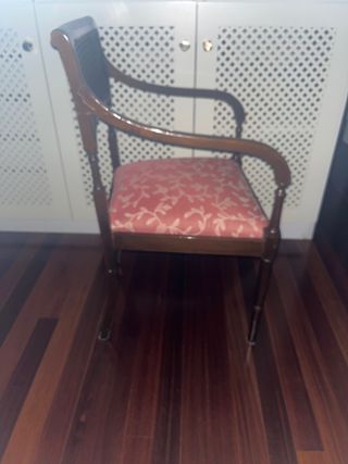 4 Sillas Madera con Rattan