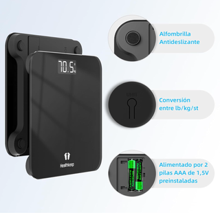 Báscula de baño digital Healthkeep negra