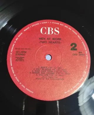 Men At Work -Two Hearts Vinile, stampa portoghese