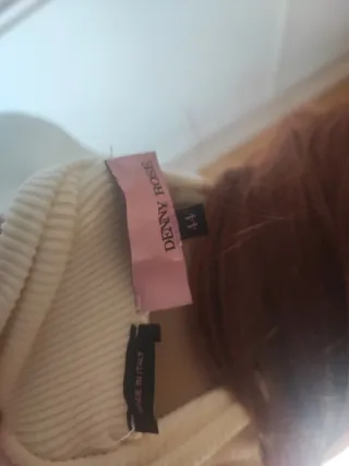 Vestido Denny Rose Beige Cuello Alto Cremallera