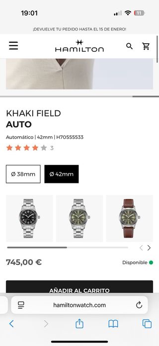 Reloj Hamilton Khaki Field Marrón/Plata