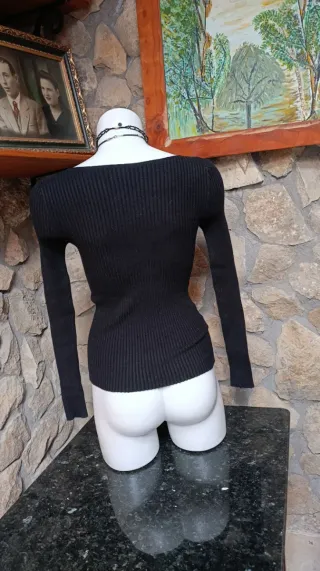 Jersey Y2K Vintage Negro Manga Larga