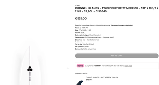 Tabla Surf Channel Islands Twin Pin
