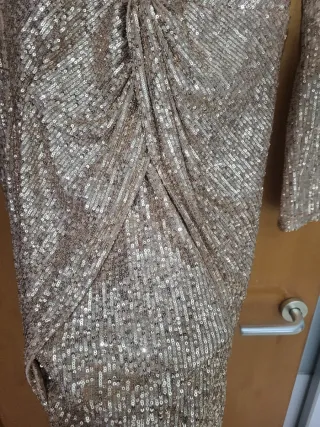 Vestido Swing lentejuelas dorado