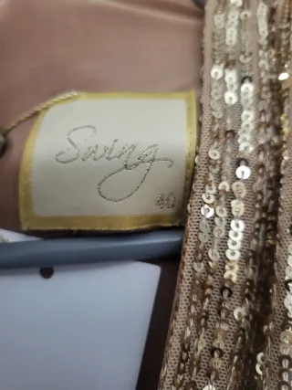 Vestido Swing lentejuelas dorado