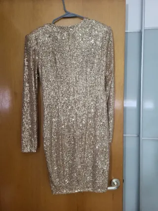 Vestido Swing lentejuelas dorado