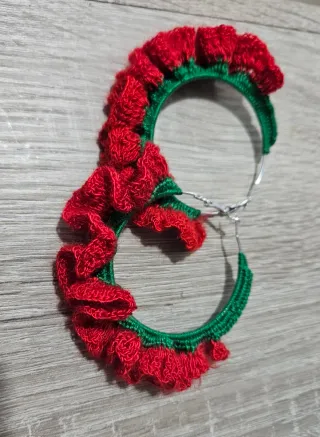 Pendientes Aro Crochet Hechos a Mano