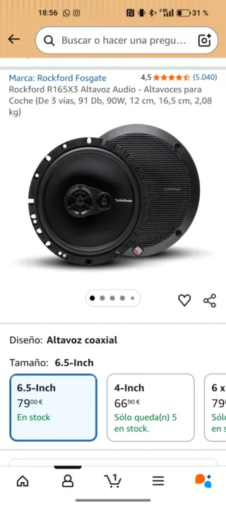 Altavoces Rockford Fosgate 3 vías 90W