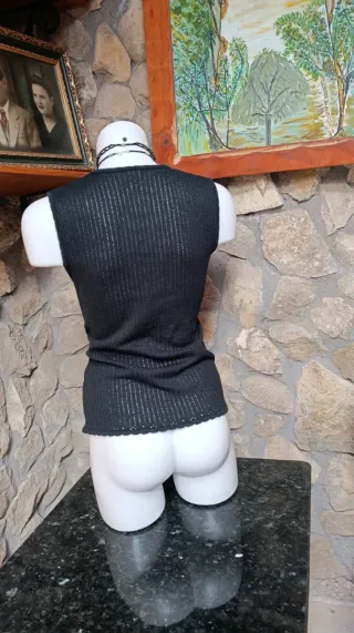 Top Y2K Vintage Negro Punto