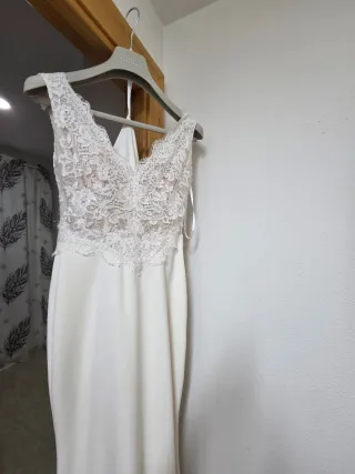 Vestido de Novia Blanco raso