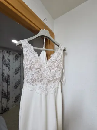 Vestido de Novia Blanco raso