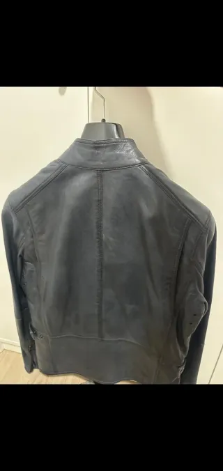 Chaqueta de Piel Gris