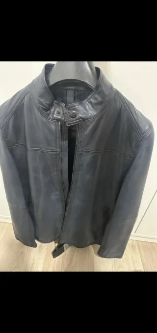 Chaqueta de Piel Gris