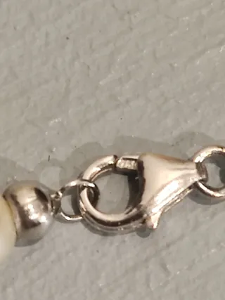 Braccialetto perle chiusura oro bianco iki