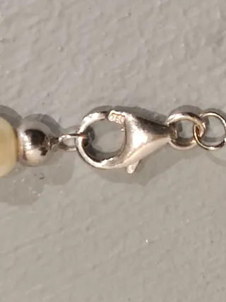 Braccialetto perle chiusura oro bianco iki