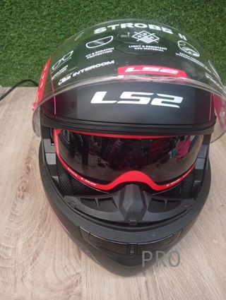 LS2, Casco modular moto STROBE II LUX negro rosa, M