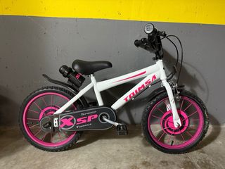 Bici Infantil con ruedines Toimsa Blanca y Rosa