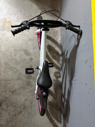Bici Infantil con ruedines Toimsa Blanca y Rosa