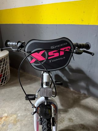 Bici Infantil con ruedines Toimsa Blanca y Rosa