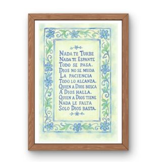 Lámina acuarela poema de Santa Teresa