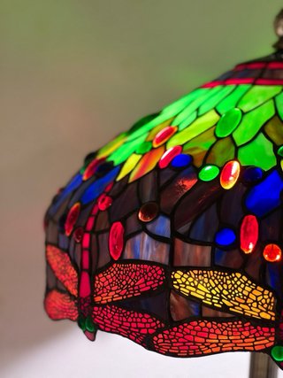 Gran Lámpara de pie  Tiffany Dragonfly Antigua