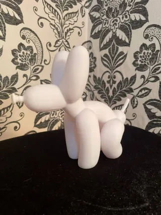 Escultura Perro Globo Moderna Blanca