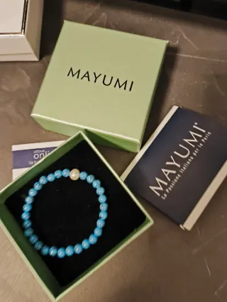 Bracciale Mayumi perle azzurre e bianche