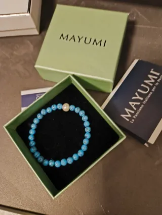 Bracciale Mayumi perle azzurre e bianche