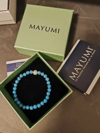 Bracciale Mayumi perle azzurre e bianche