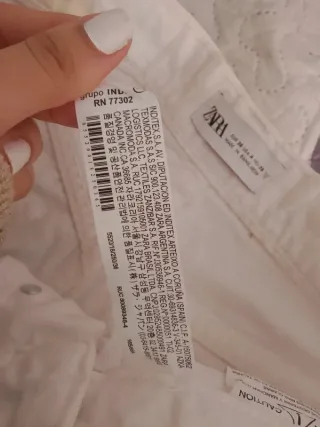 Pantalón Zara Culotte Tiro Alto Blanco