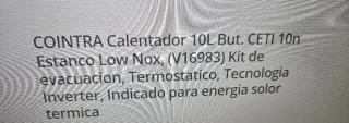 Calentador Gas Butano Cointra 10L Nuevo