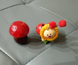 Piccoli soprammobili decorativi Fungo e Coccinella