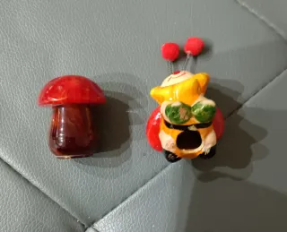 Piccoli soprammobili decorativi Fungo e Coccinella