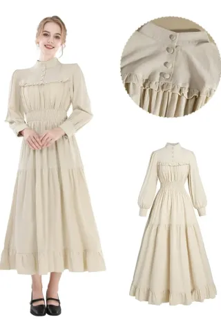 Vestido Vintage Medieval Beige