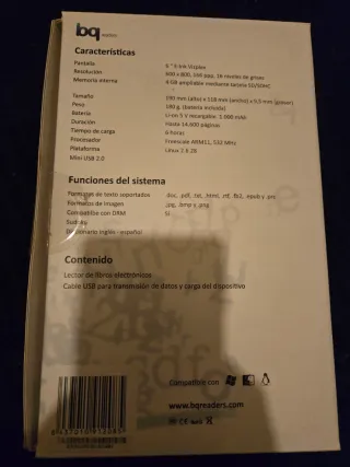 Lector de libros electrónicos BQ Cervantes