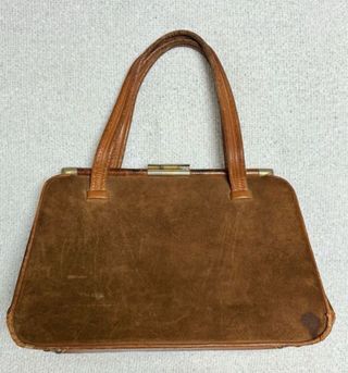 Maletín Médico Antiguo Piel Marrón y Dorado