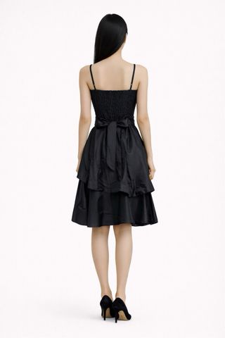 Vestido fiesta lentejuelas negro corto