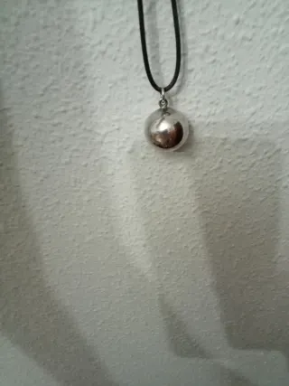Llamador de ángel plata y cordón caucho