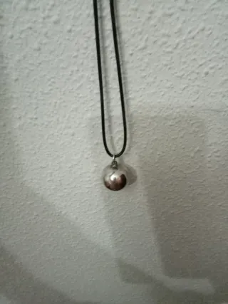 Llamador de ángel plata y cordón caucho