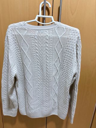 Jersey Zara punto trenzado beige