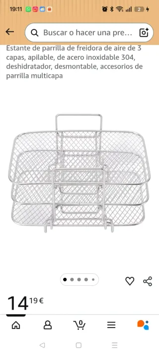 Estante Parrilla Freidora Aire 3 Capas