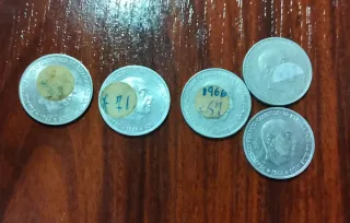 Monedas antiguas España 1949, 1963, 1975, etc