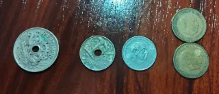 Monedas antiguas España 1949, 1963, 1975, etc