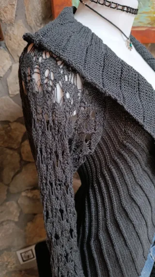 Cárdigan Y2K Vintage 2000s Gris