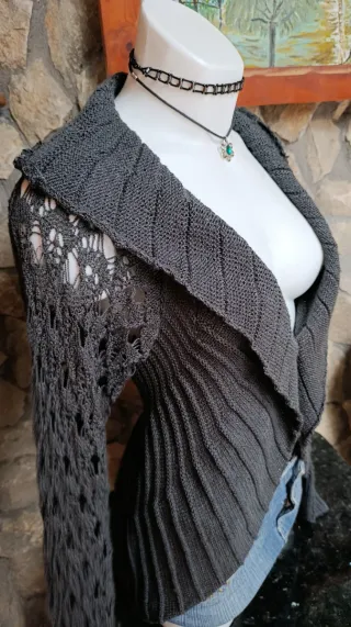 Cárdigan Y2K Vintage 2000s Gris