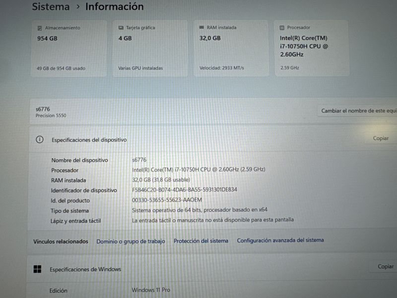 Portátil Dell i7 para diseño/edición con GARANTIA afbeelding 5