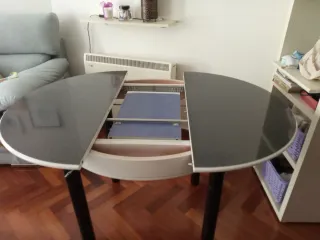 Mesa redonda cocina 90cm extensible 120cm