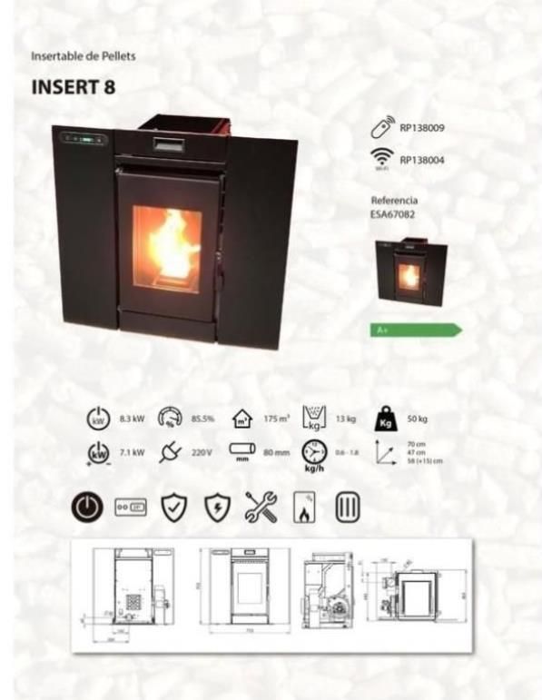 Insert 8 - Estufa Pellets 8.3kW Nueva MAD2042