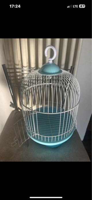 Gabbietta per uccelli azzurra