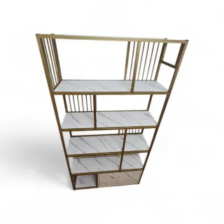 Estantería oro y mármol